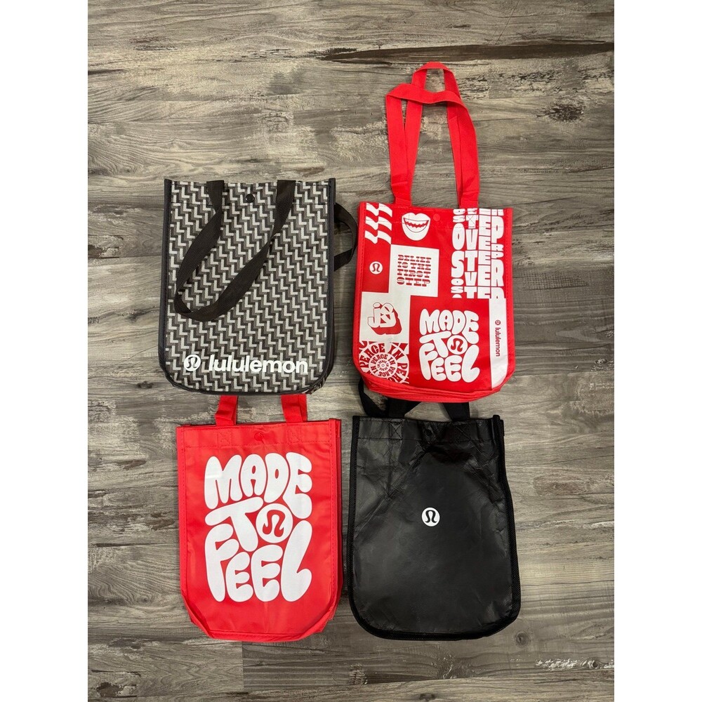 (4) Lululemon Reusable Tote Bags